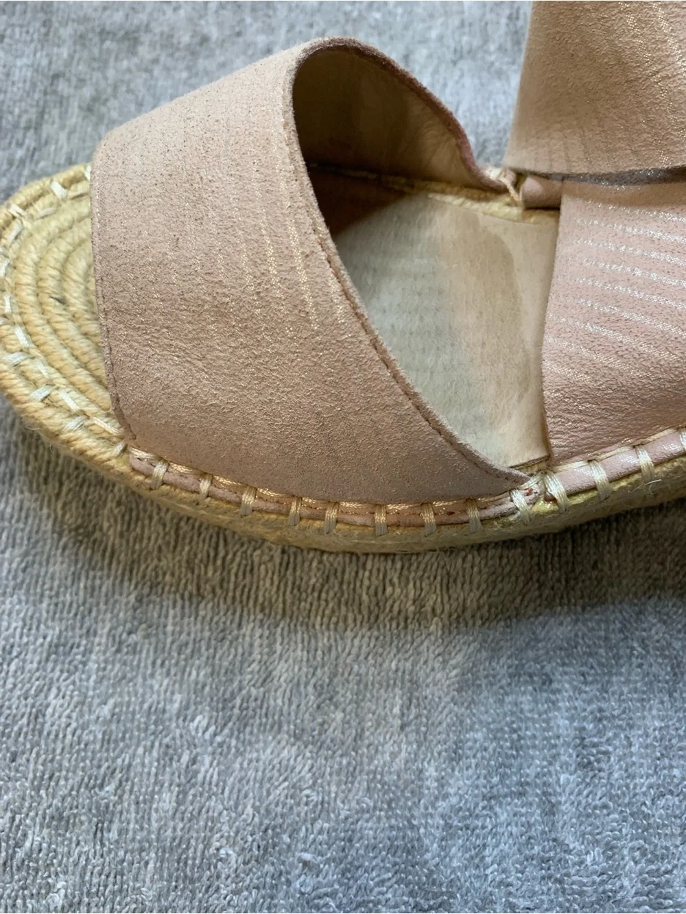 Eileen Fisher Willow 3 Espadrille Tumbled Leather Wedge Sandals